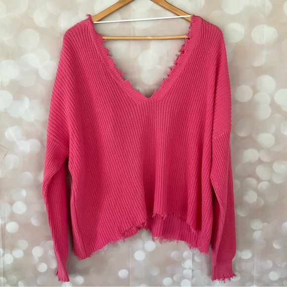 FATE Pink Fringe Knit Sweater - Picture 6 of 8